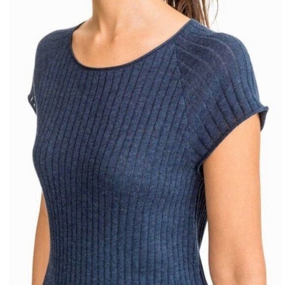 Southern Tide Tarah Flutter Skirt Sweater Navy Blue Short Sleeve Dress XL - Picture 3 of 9